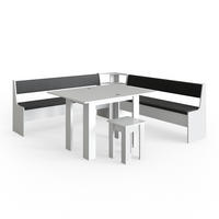 ECKBANKGRUPPE Roman Weiß 210 x 41.5 cm mit Tisch - Anthrazit/Weiß, Holzwerkstoff (210/80/210cm) - Vicco