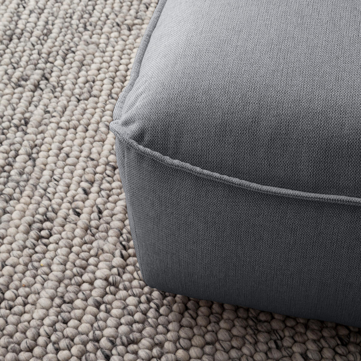 POLSTERHOCKER - Schwarz/Grau, Kunststoff/Textil (99/40/82cm) - home24