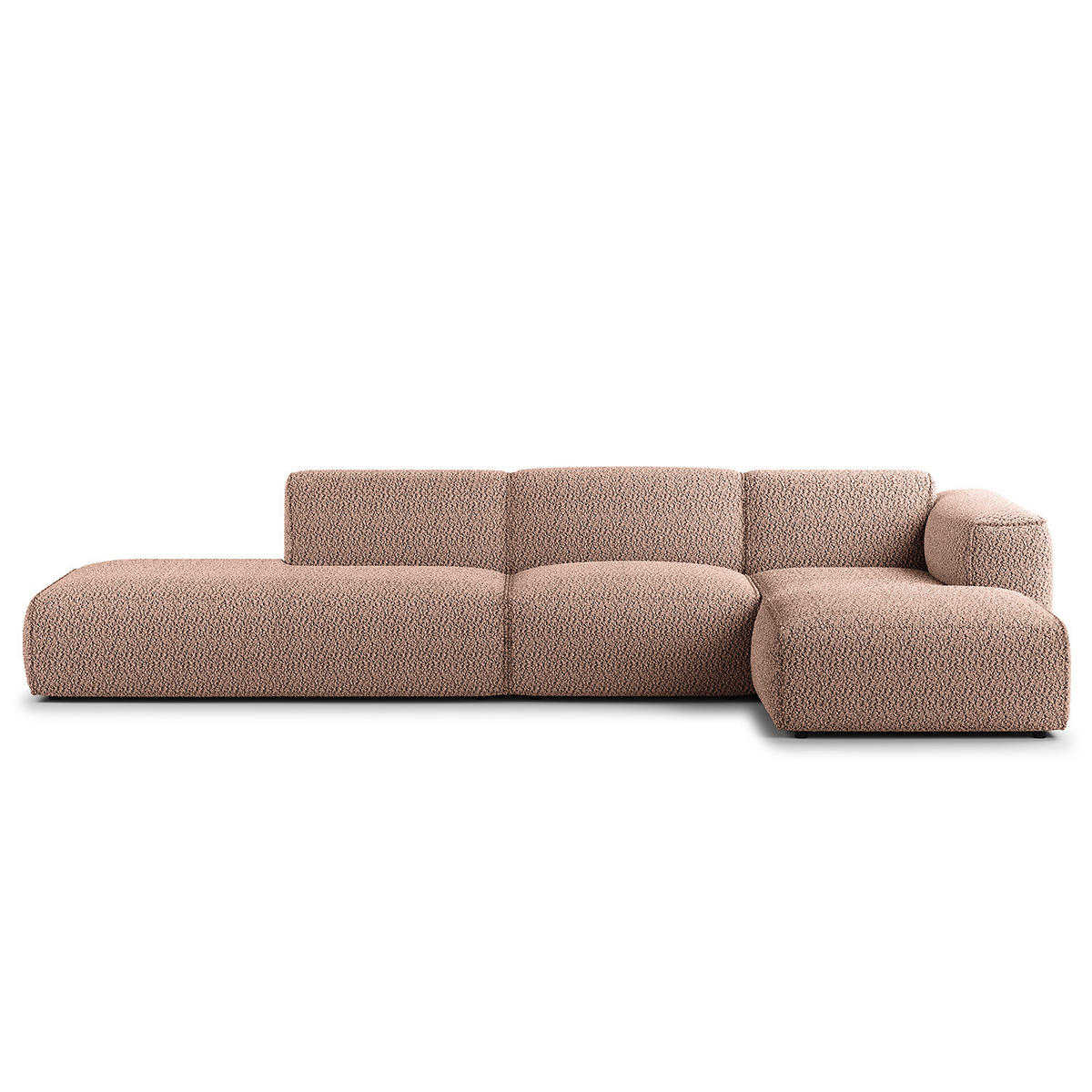 ECKSOFA mit Chaiselongue - Mauve/Schwarz, Kunststoff/Textil (290/173cm) - home24
