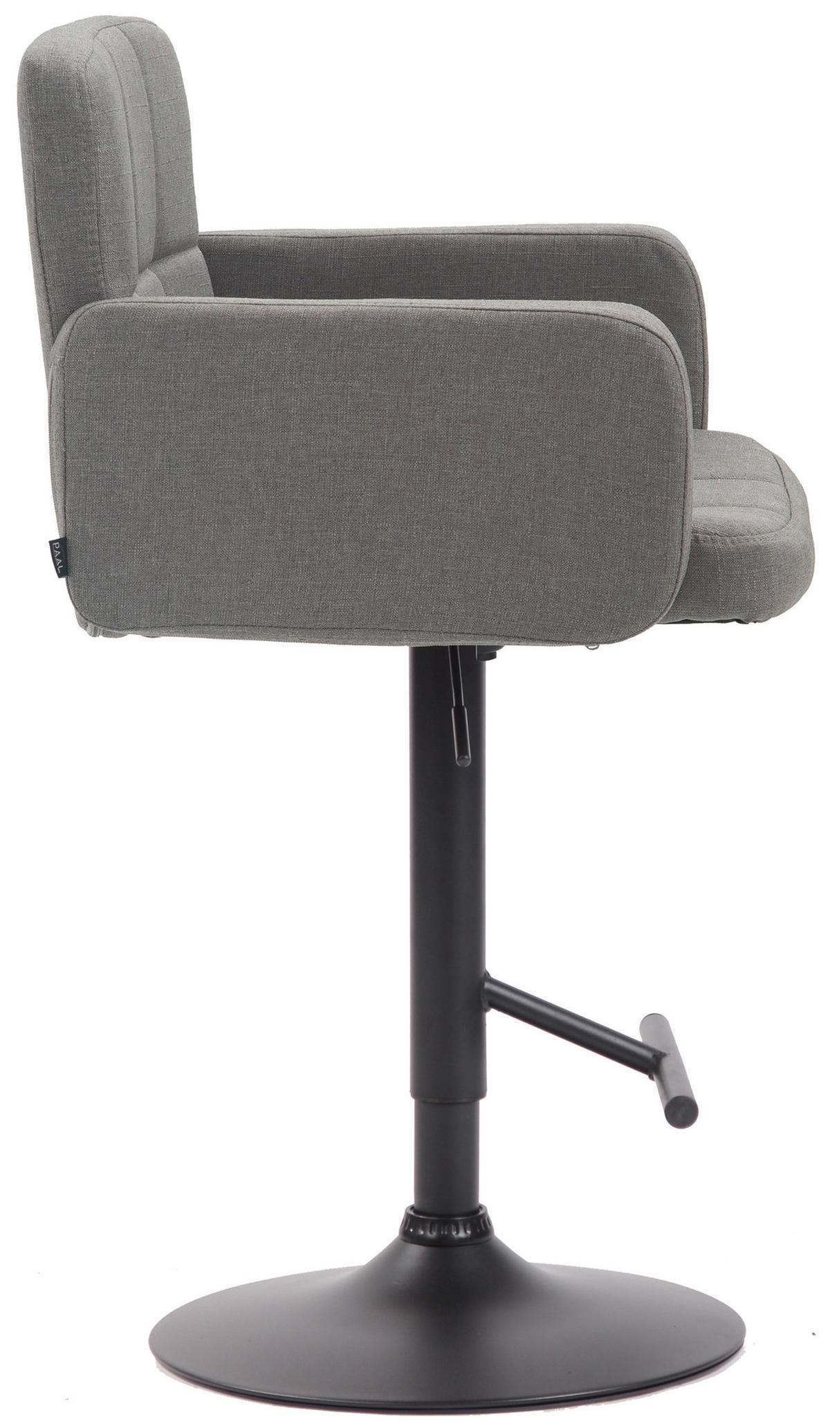 BARHOCKER Lausanne, Gestell schwarz, Stoff Grau - Schwarz/Grau, Textil/Metall (60/100/56cm) - TPFLiving