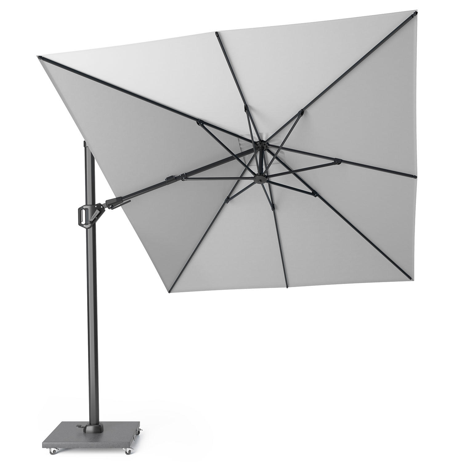 AMPELSCHIRM rechteckig 3.5 x 2.6 m Challenger T² Basic 360° kippbar hellgrau/anthrazit - Hellgrau, Metall (260/350cm) - Platinum