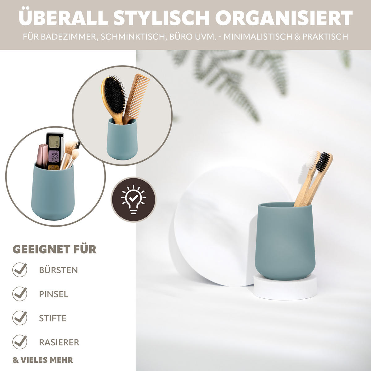 BECHER-SET TESERO 2tlg., Soft-Touch, hellblau - Hellblau, Kunststoff (8.5/10.5/8.5cm) - eluno