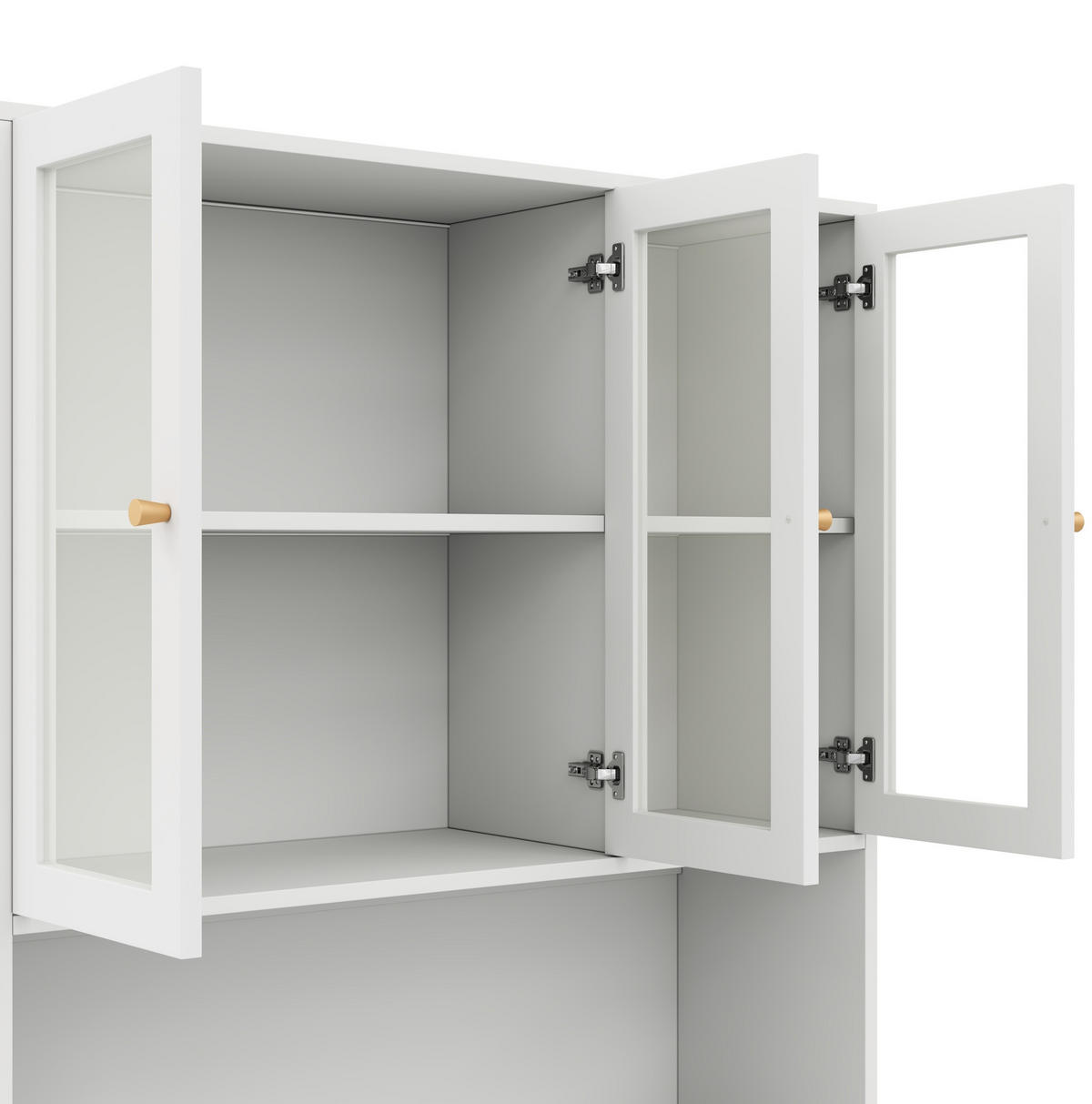 VITRINE 100/35/200 cm aus MDF mit Glasvitrine und LED-Beleuchtung Weiß - Weiß, Holzwerkstoff (100/200/35cm) - Modenvie