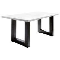 ESSTISCH ausziehbar Eila 7 140 x 90 x 75 Esszimmertisch Schwarzstahl/Weiß Matt Lack - Weiß, Holz (140/90/75cm) - 58aufmkessel