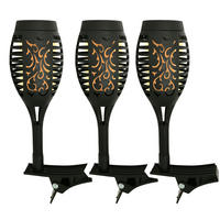 LED AUSSENLEUCHTE Solarfackeln Schwarz - Schwarz, Kunststoff (7.5/7.5/26cm)