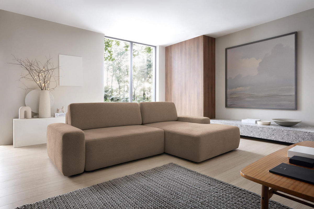 ECKSOFA BOULI Braun 264x162x82 cm - Braun, Textil (264/162cm) - FURNLUX