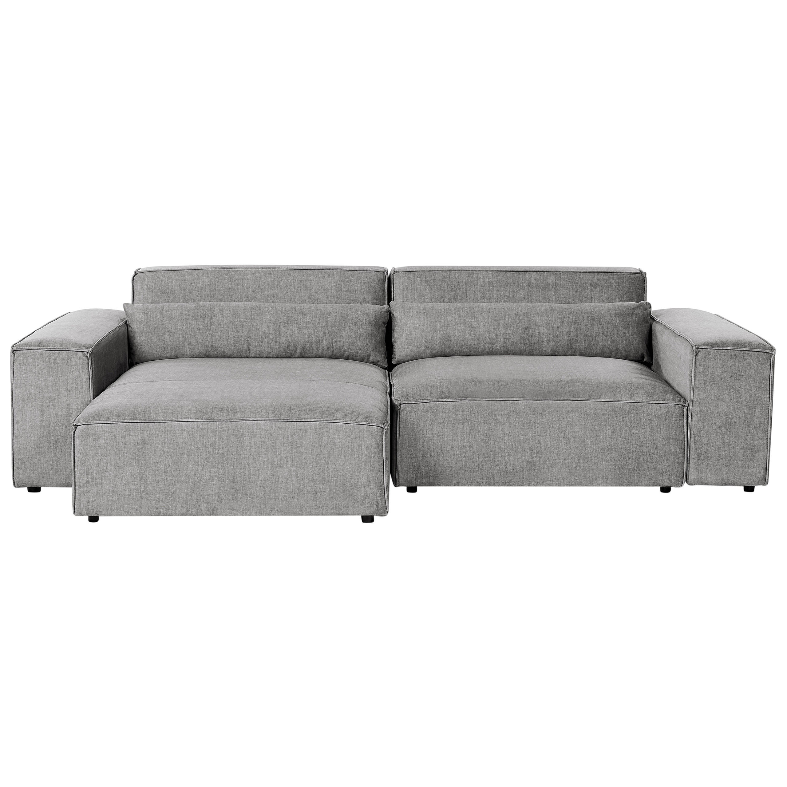 ROHOVÁ POHOVKA modul 3-místná pravostranná Šedá Látka Hellnar - šedá, textil (262/176cm) - Beliani