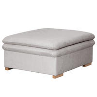 POLSTERHOCKER - Eichefarben/Hellgrau, Eichenholz/Textil (105/45/90cm) - home24