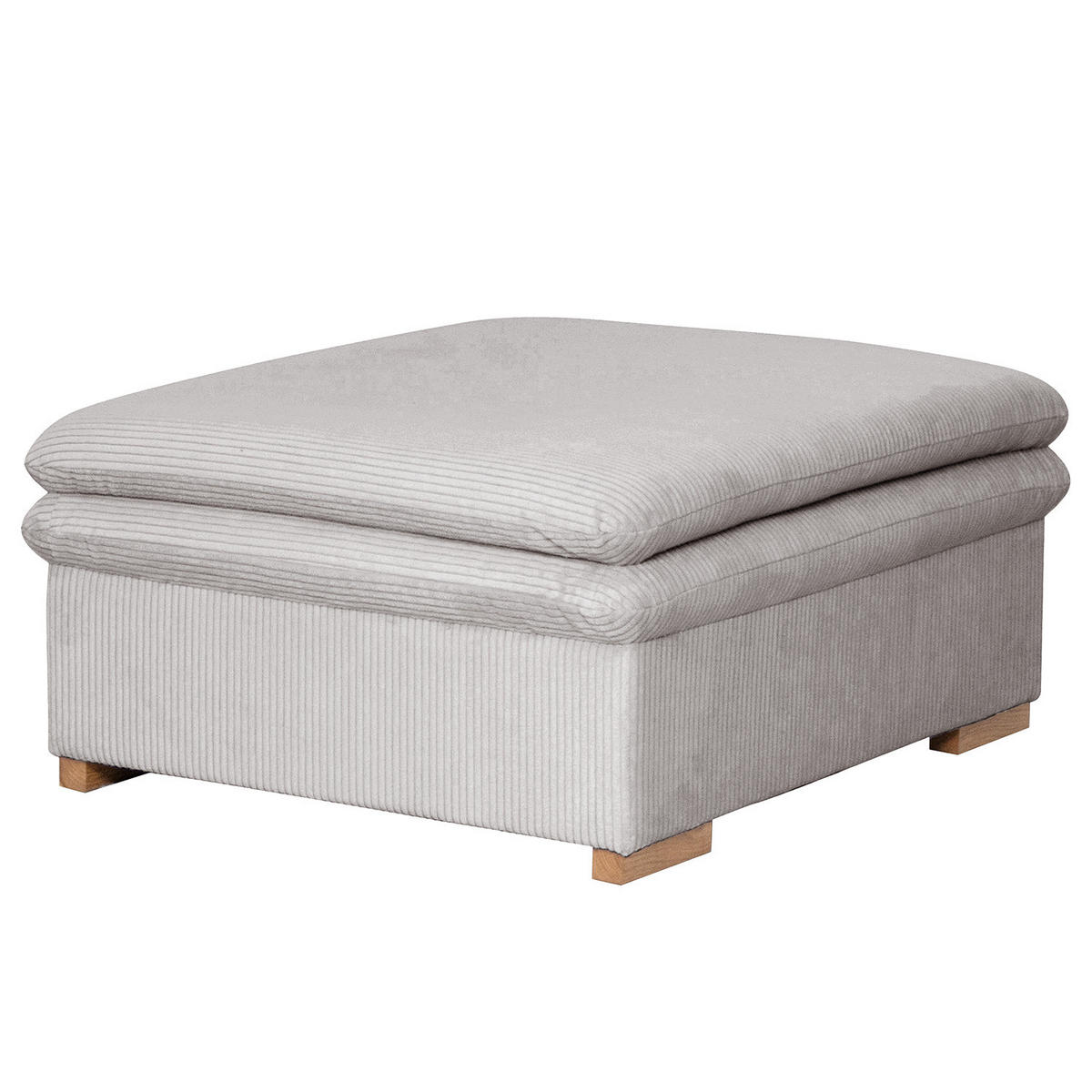 POLSTERHOCKER - Eichefarben/Hellgrau, Eichenholz/Textil (105/45/90cm) - home24