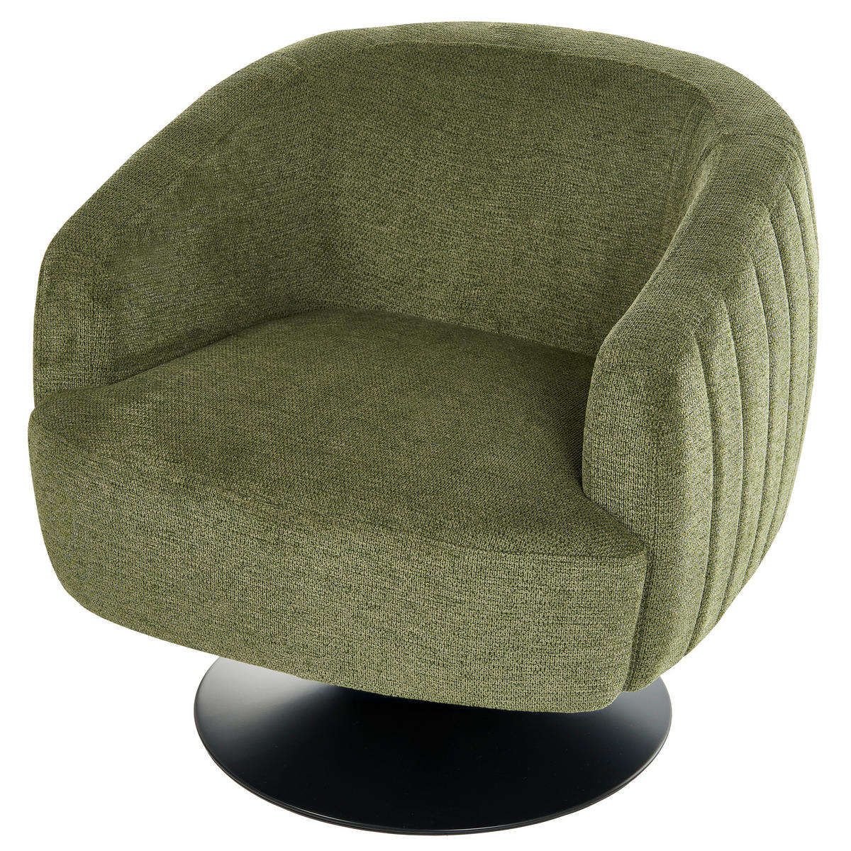 DREHSESSEL Stoff Grün Norager - Schwarz/Grün, Textil/Metall (73/72/81cm) - Beliani