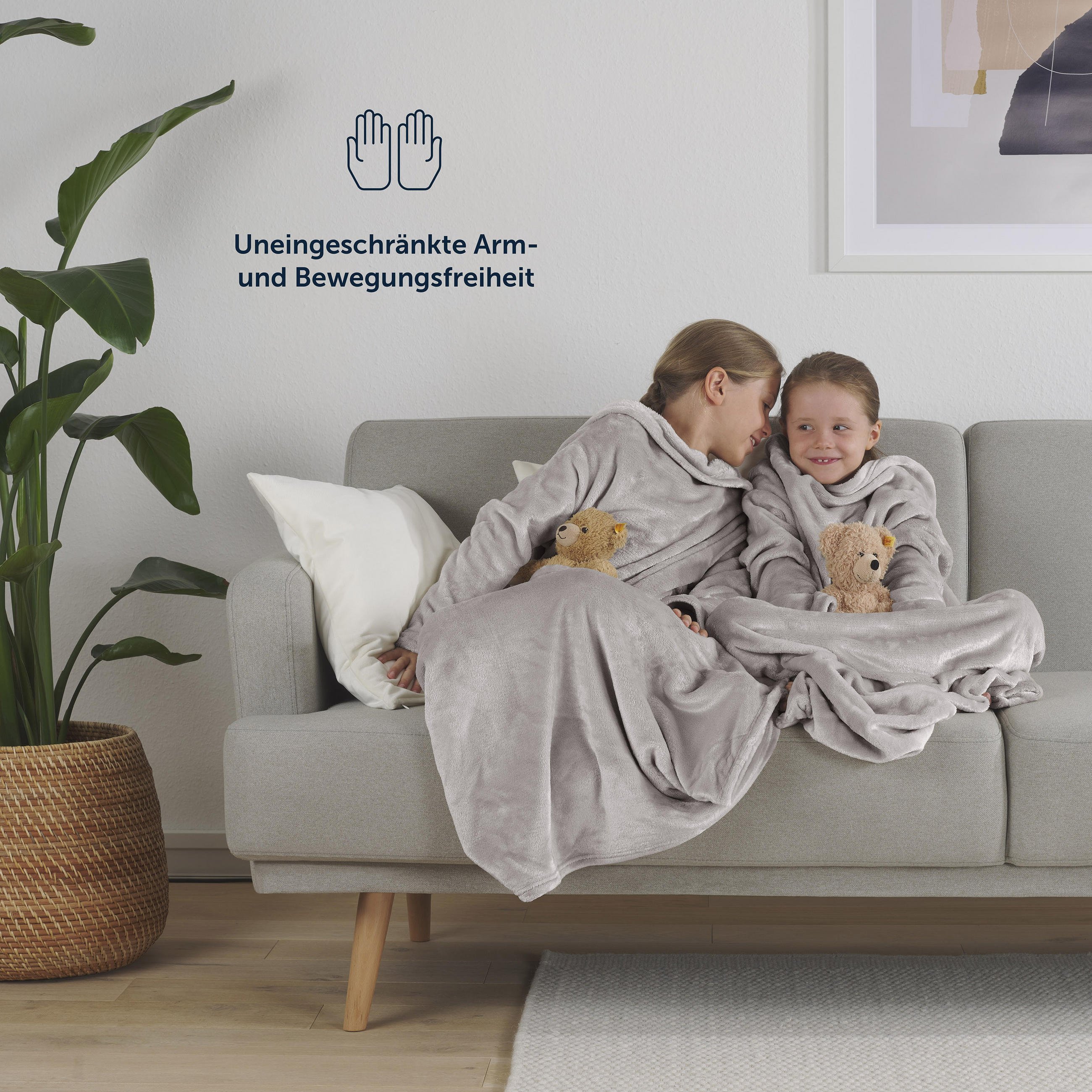 ÄRMELDECKE Iselin, 90/105cm, Dunkelblau - Dunkelblau, Textil (30/105cm) - Blumtal