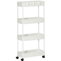 ROLLWAGEN mit 4 Ebenen 40 x 19 x 90 cm Weiß - Weiß, Metall (19/90/40cm) - Beauniv