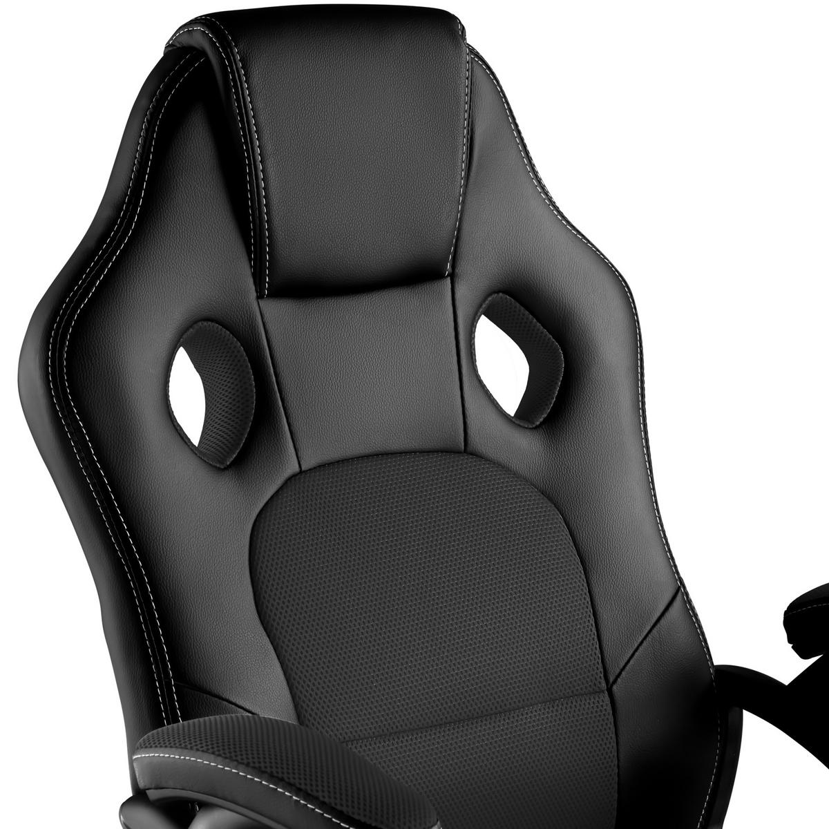 BÜROSTUHL Tyson,Belastbarkeit 120 kg,schwarz - Schwarz, Textil (65/121.5/66cm) - tectake