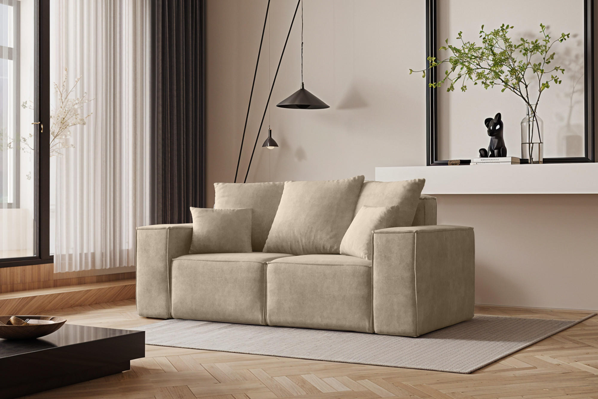 SOFA ELLA Modern Stoff Noel Hellbeige - Sandfarben, Holz/Textil (182/78/90cm) - Kaiser Möbel