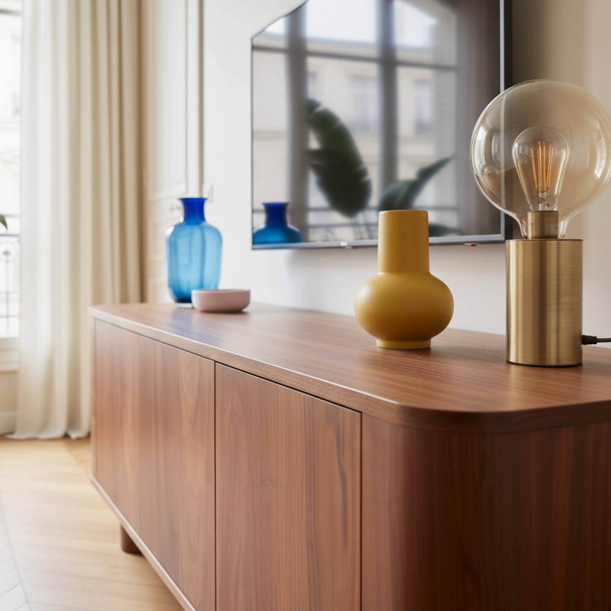 TV-SCHRANK 120 cm, dunkles Holz - Braun, Holz (40/50/120cm) - Oviala