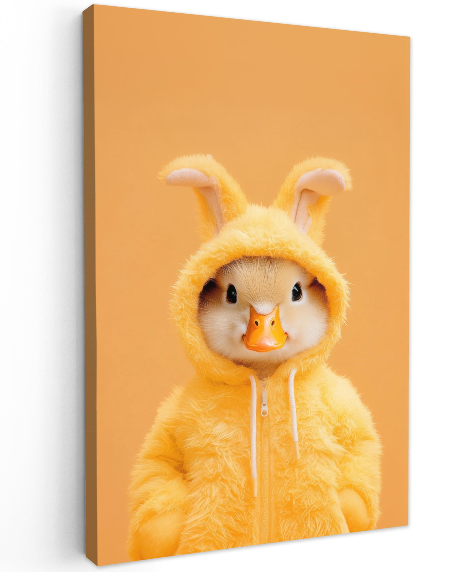 LEINWANDBILD Osterhase - Kostüm - Ente Deko Groß 90x140 cm - Gelb, Textil (90/140cm) - MuchoWow