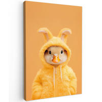 LEINWANDBILD Osterhase - Kostüm - Ente Deko Groß 90x140 cm - Gelb, Textil (90/140cm) - MuchoWow