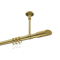 GARDINENSTANGEN-SET Sonette Verano 100 cm, 1-läufig, 20 mm Ø Messing-Optik - Messingfarben/Goldfarben, Metall (100cm) - INTERDECO