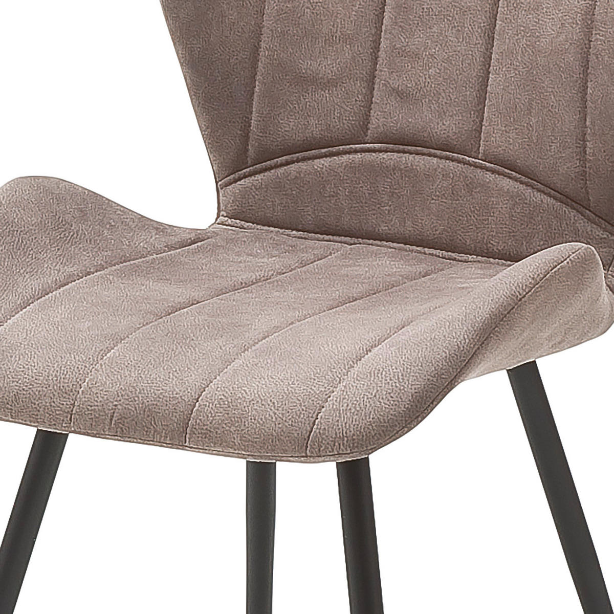 ESSZIMMERSTUHL - Microfaser / Metall - Sandfarben, Textil/Metall (51/89/56cm) - home24