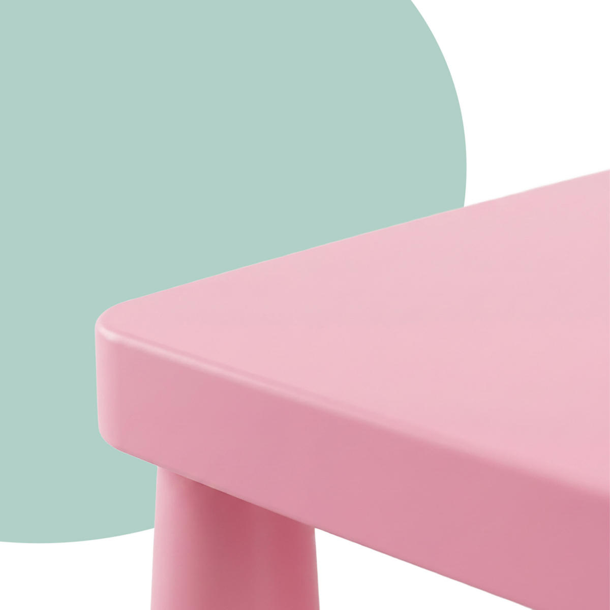 SESTAVA Růžová dětský stůl 2 židle - růžová, plast (77/48/55cm) - Relaxdays