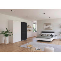 SCHLAFZIMMER Monza in Weiß und Grau Metallic mit Bettanlage 160x200cm, 2 Nachttischen und Schwebetürenkleiderschrank 4türig ohne Spiegel - Weiß, Holzwerkstoff (80/200/120cm)