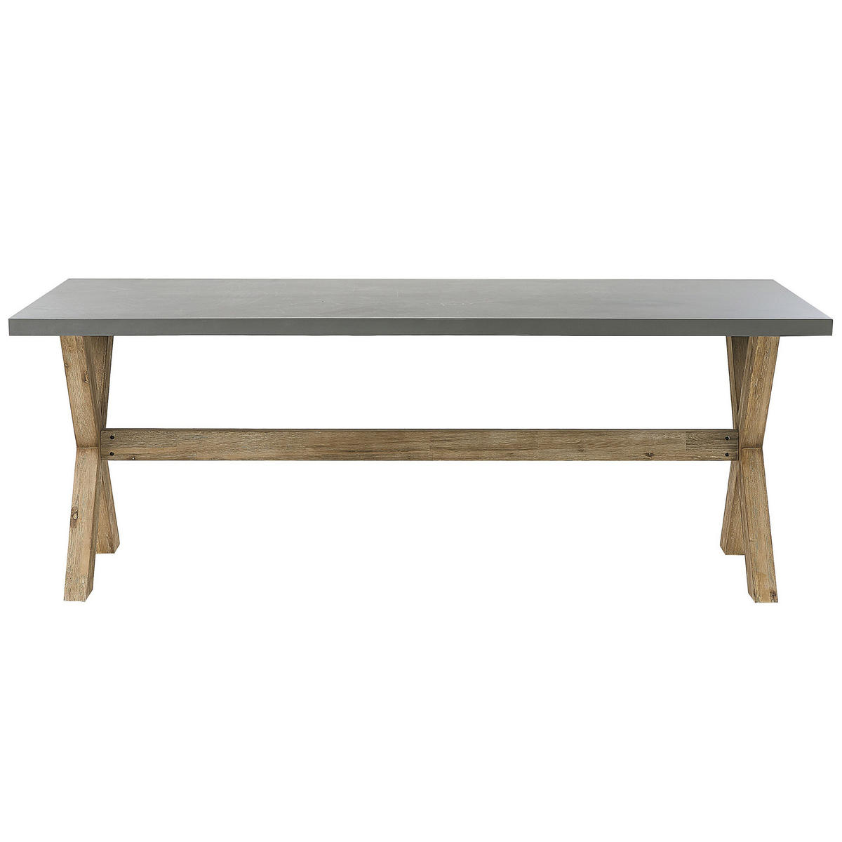 GARTENMÖBEL SET 6-Sitzer Faserzement 200/100 cm grau/beige Olbia - Hellbraun/Beige, Stein - Beliani