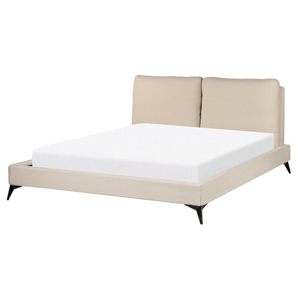 POLSTERBETT 160/200cm Helles Beige Melle - Beige, Textil (160/200cm) - Beliani