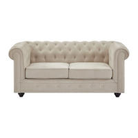 SOFA - 2 Personen - stoff - beige Chesterfield - Beige, Holz/Textil (165/72/88cm) - Vente-Unique