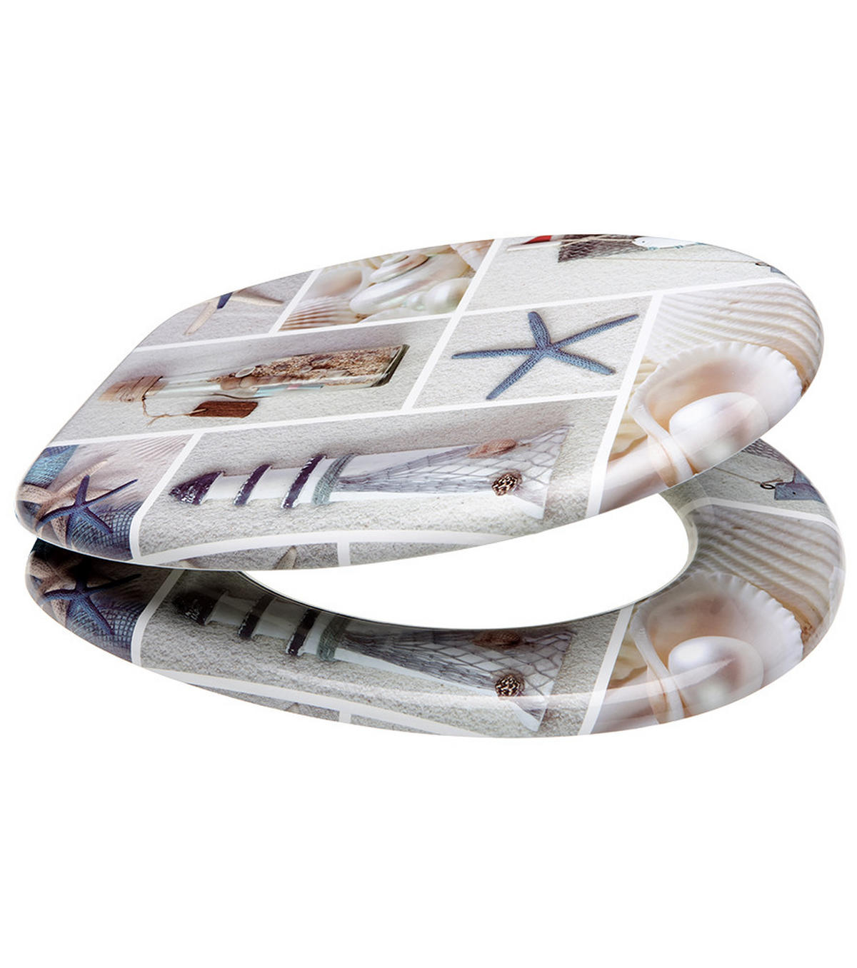 WC-SITZ Meeresbrise - Blau, Holzwerkstoff (38/6/47cm) - Sanilo