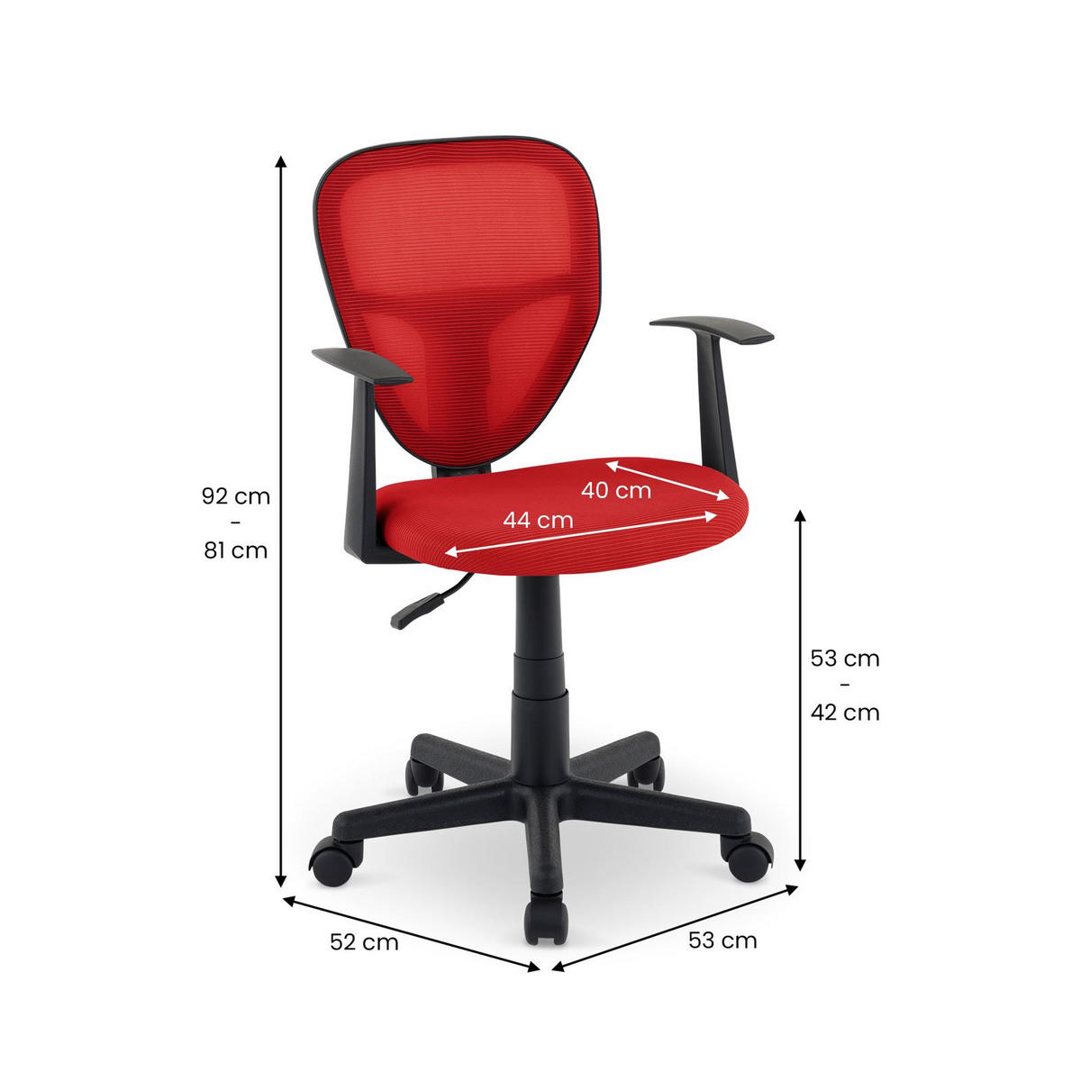 KINDERDREHSTUHL STUDIO - Rot, Textil (53/92/52cm) - IDIMEX