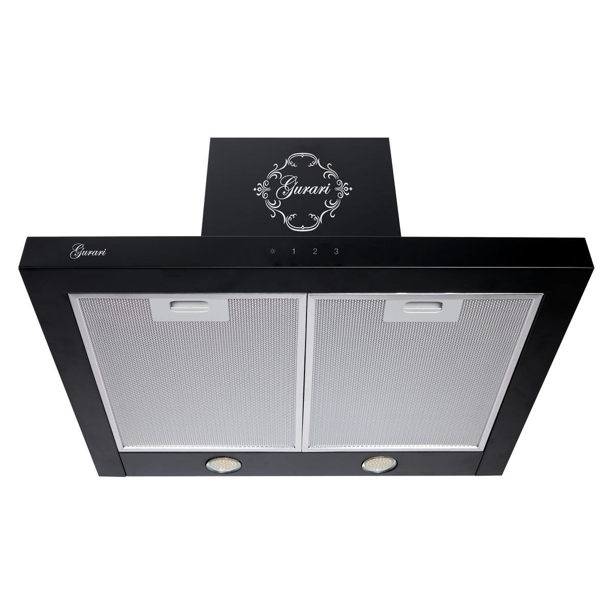 DUNSTABZUGSHAUBE GCH F 462 BL 6 PRIME + Umluftset, 60 cm Schwarz - Schwarz, Metall (60/81/46.3cm) - Gurari