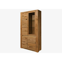 VITRINE Wildeiche 113x40x205 braun geölt KENT #203 - Braun, Holz (113/205/40cm) - Massivmoebel24