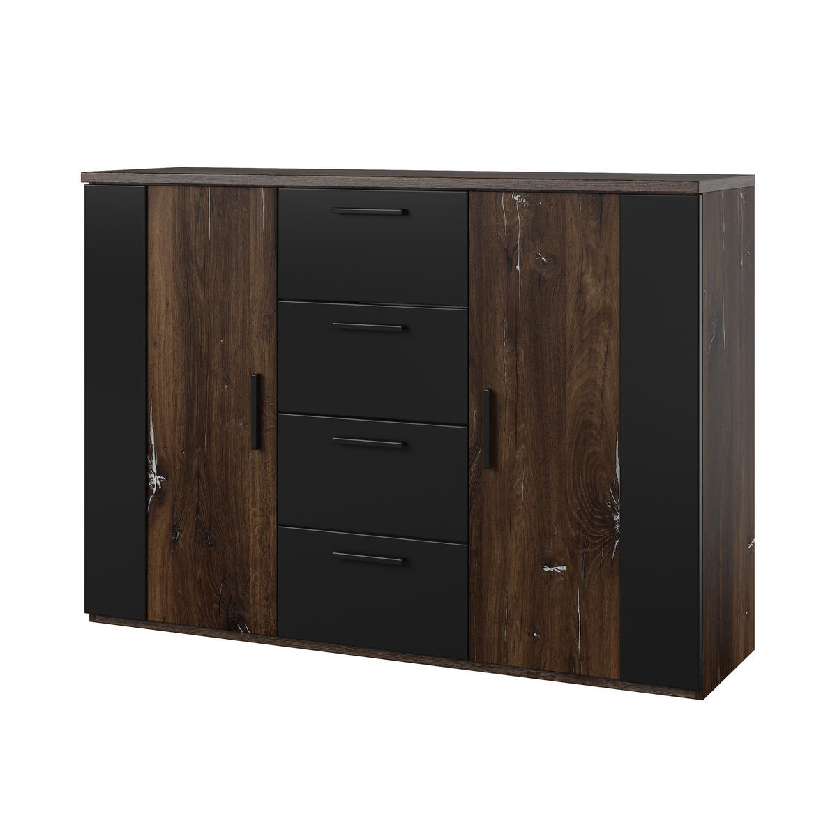 SIDEBOARD SIGNORA 132/94/40 cm mit 4 Schubladen und 2 Türen Multicolor - Multicolor, Holzwerkstoff (132/94/40cm) - MASSENO