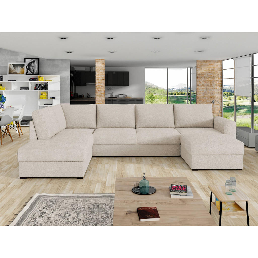 Thumbnail - Mirjan24 Wohnlandschaft, Natur, Textil, 7-Sitzer, U-Form,Rechteckig, 305x85x188 cm, Wohnzimmer, Sofas & Couches, Wohnlan...