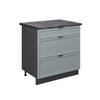 KÜCHENUNTERSCHRANK Fame-Line Hellblau-grau 80 cm mit 3 Schubladen AP Anthrazit - Anthrazit/Blaugrau, Holzwerkstoff (80/82/60cm) - Vicco