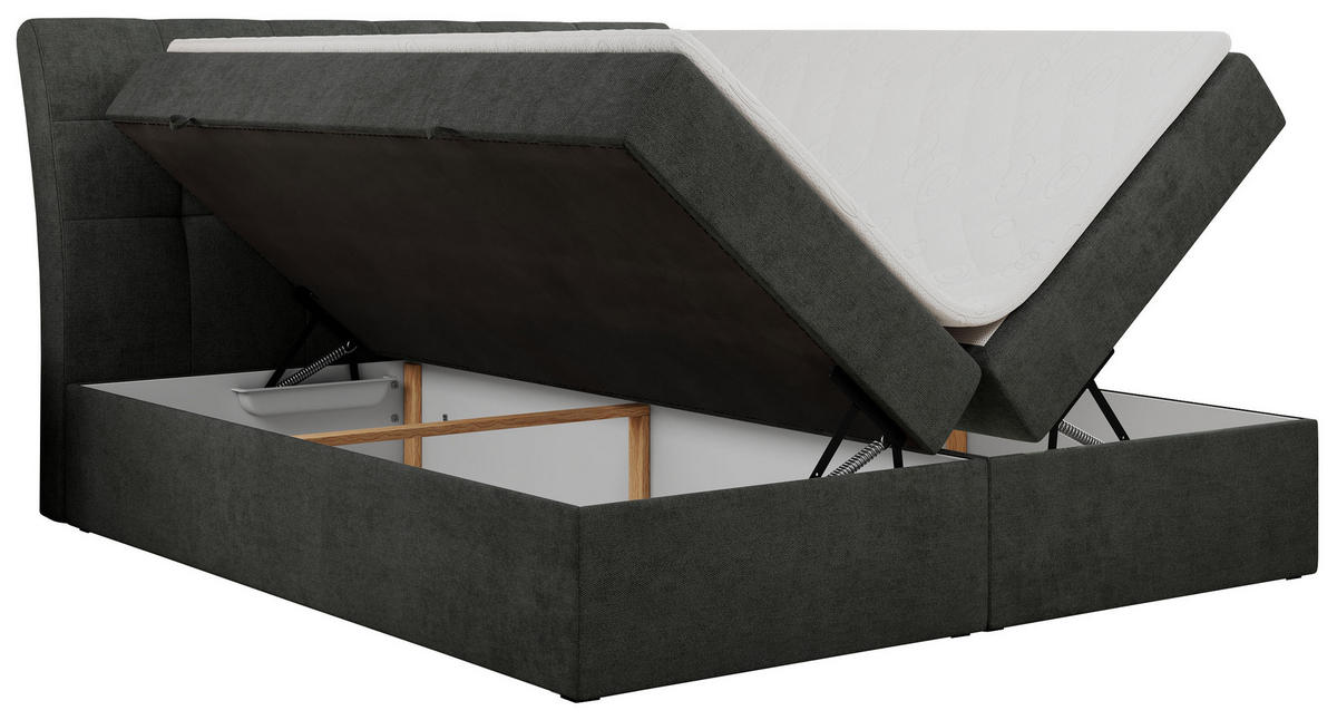 BOXBETT DIEGOS 140/200 Dunkelgrau Struktur - H3 - Dunkelgrau, Holz/Textil (140/200cm) - MKS