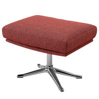 HOCKER mit Kreuzfuß - Chromfarben/Rot, Textil/Metall (54/41/41cm) - home24
