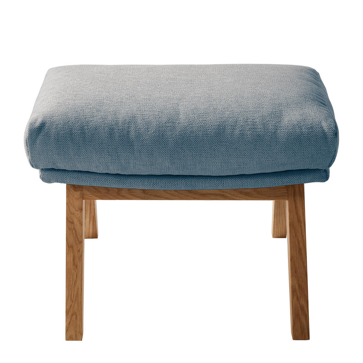POLSTERHOCKER - Blau/Eichefarben, Eichenholz/Textil (54/41/41cm) - home24