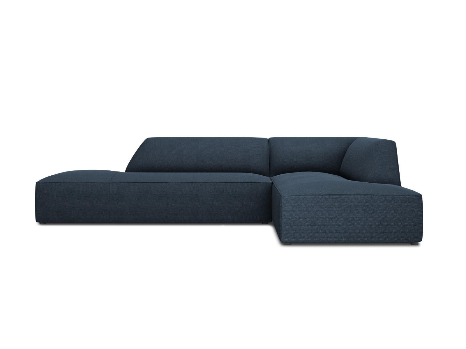 ECKSOFA rechts Ruby aus strukturiertem Stoff marineblau 4 Sitzplätze - Blau, Textil (180/273cm) - Micadoni