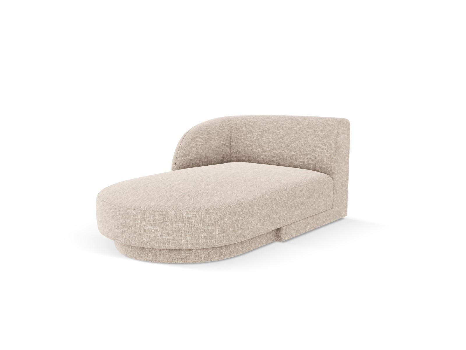 CHAISELONGUE links Miley aus Chenille-Stoff beige - Beige, Textil (90/70/156cm) - Micadoni