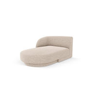 CHAISELONGUE links Miley aus Chenille-Stoff beige - Beige, Textil (90/70/156cm) - Micadoni