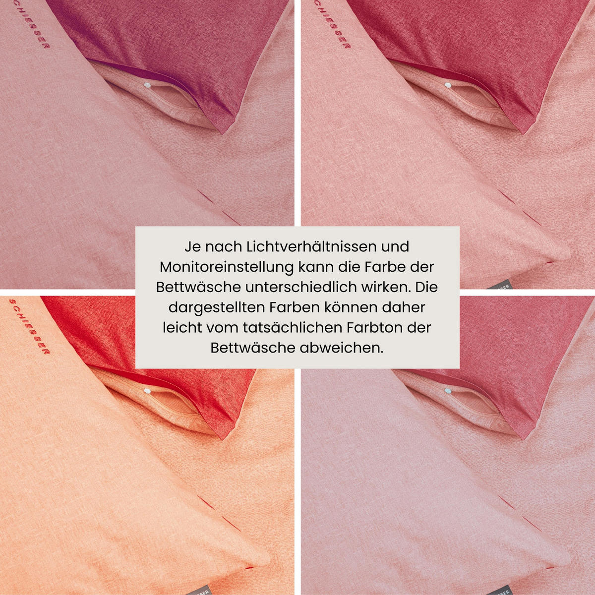 BETTWÄSCHESET Doubleface - Renforcé - 2-teilig - 155 x 220 cm - Rosa - Rosa, Textil (155/220cm) - SCHIESSER