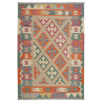 HANDWEBTEPPICH Kelim Gashgai Beige 179/125 cm Schurwolle - Beige, Textil (125/179cm) - Looma