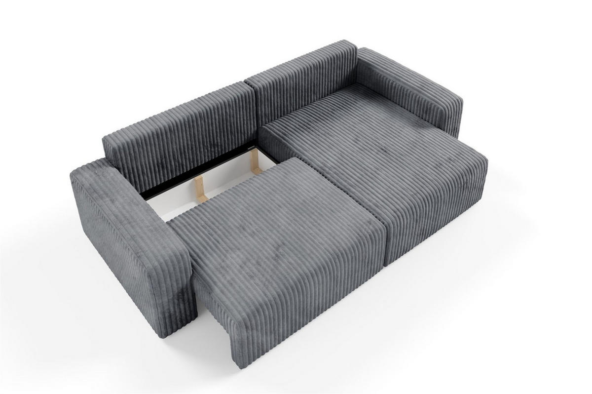 ECKSOFA Natalia - Grau, Holzwerkstoff/Textil (244/149cm) - Fun Möbel