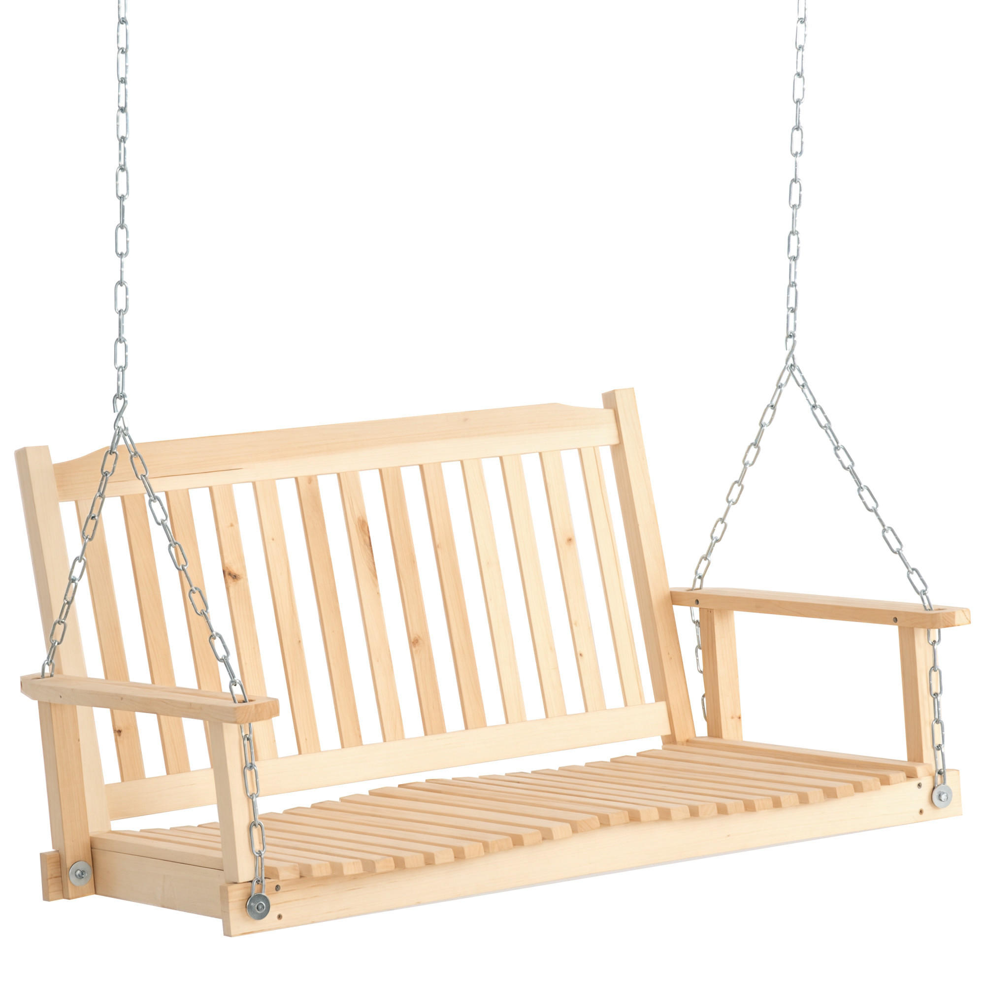 HÄNGEBANK DE-07012 2-Sitzer, Massivholz, wetterfest Natur - Naturfarben, Holz (69/60/117cm) - ComfortXL
