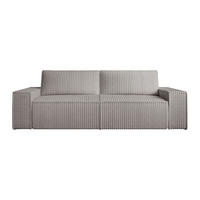 SCHLAFSOFA - 4 Personen - Samt - Hellgrau - - Hellgrau, Textil (257/85/102cm) - Vente-Unique
