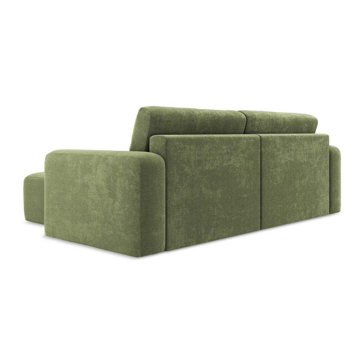 ECKSOFA mit Schlaffunktion rechts Chenille Stoff Grün - Schwarz/Grau, Kunststoff/Textil (244/149cm) - LaMiaSofa