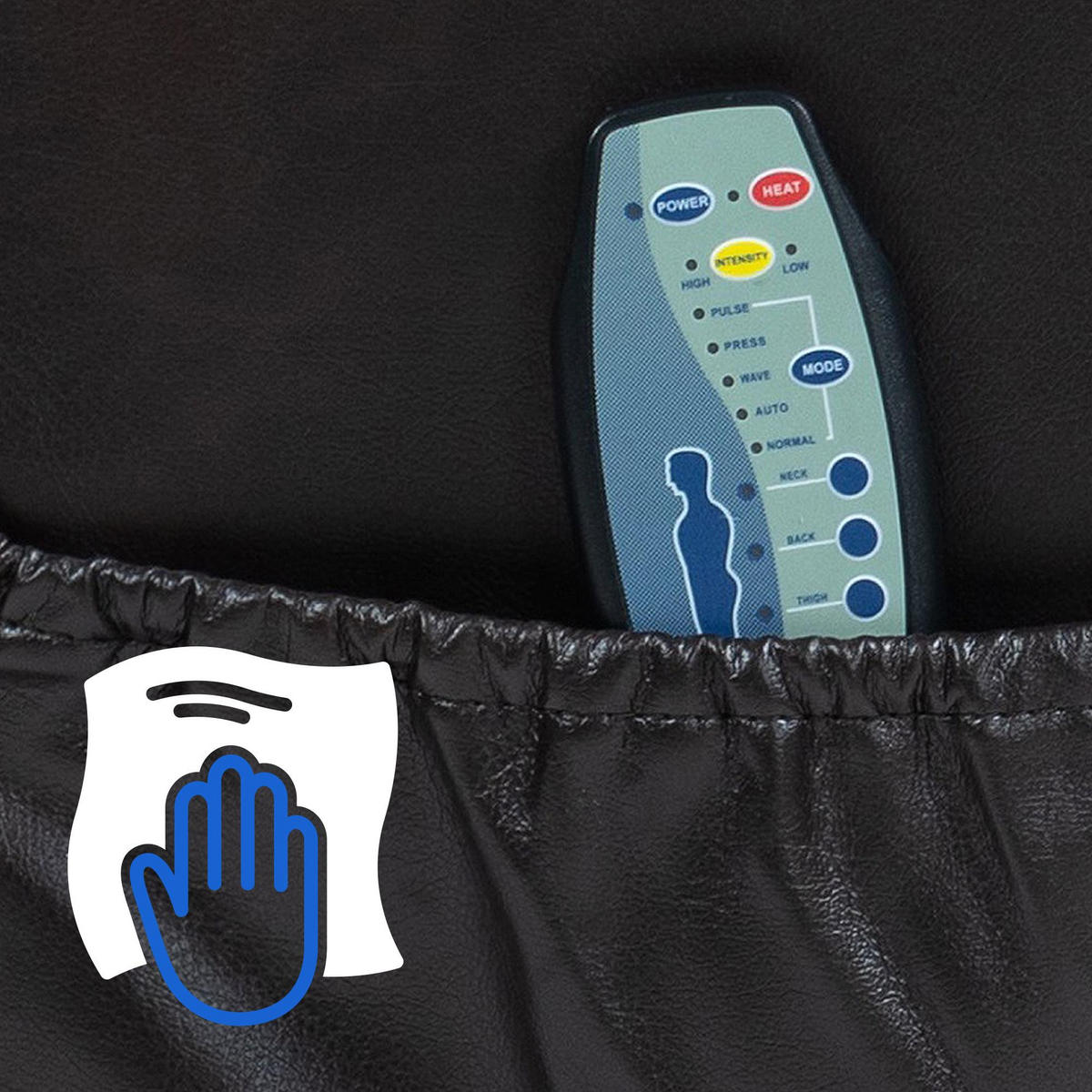 SESSEL Lederlook braun - Schwarz/Braun, Leder/Textil (83/105/94cm) - CLP