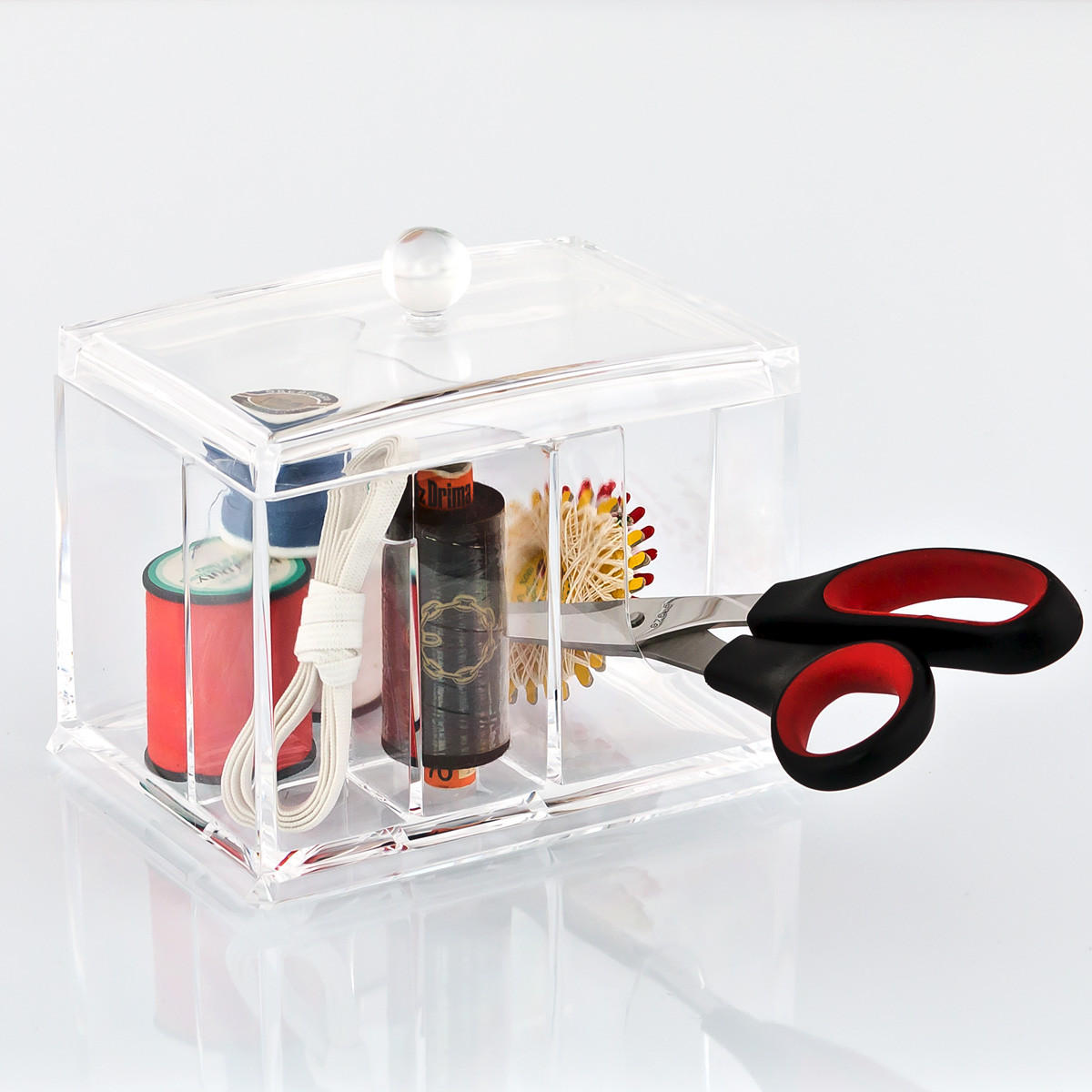 KOSMETIKORGANIZER, Deckel und Griffmulde - Transparent, Kunststoff (15/11/12.5cm) - bremermann