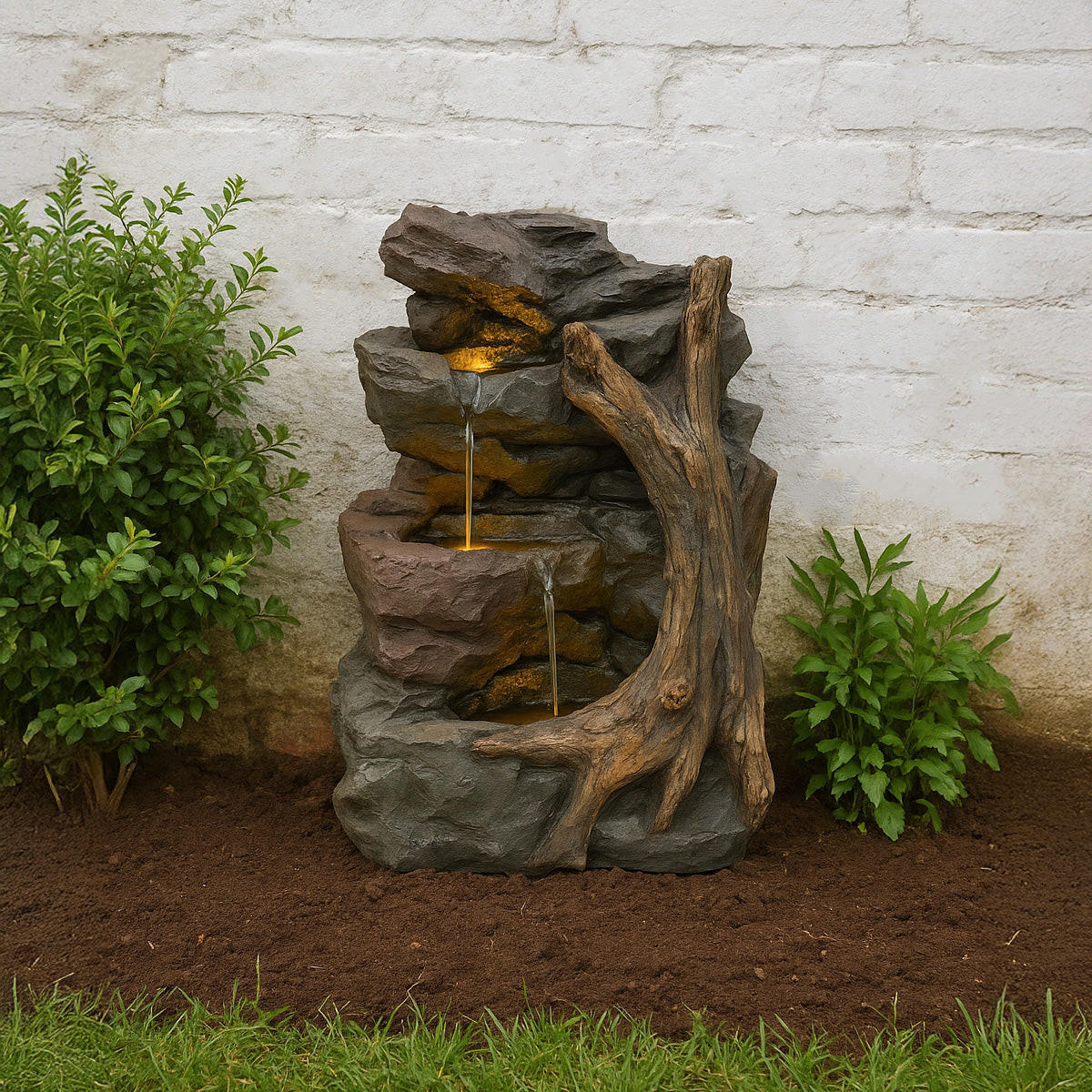 GARTENBRUNNEN "Willow Springs" - Grau, Kunststoff (65/58/70cm) - Monstershop
